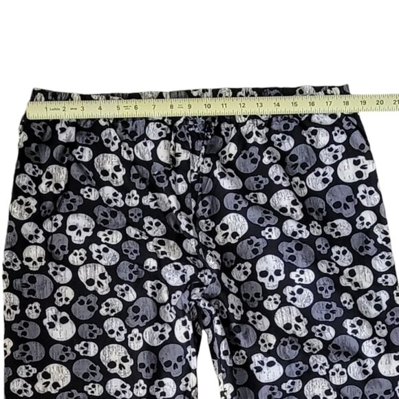 Skull Skeleton Scrub Lounge Pants Drawstring Elastic Waist Halloween New - Picture 5 of 7